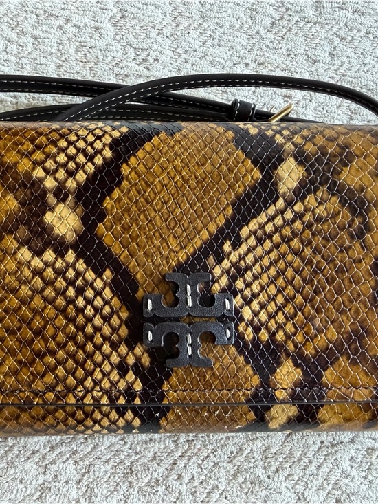 Tory Burch Handbags - Tory Burch Snake-Print Crossbody in Brown and Black